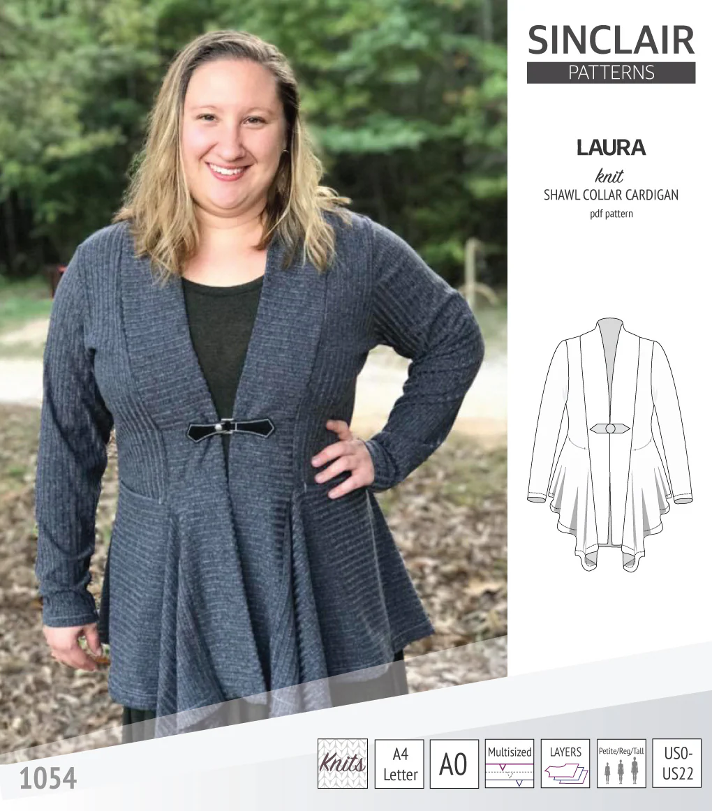 Laura relaxed fit shawl collar cardigan (PDF) - Image 5