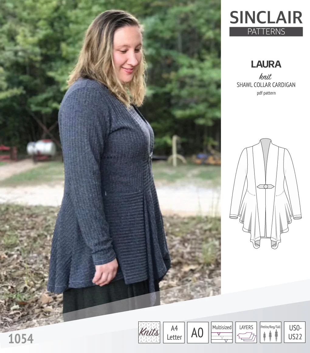 Laura relaxed fit shawl collar cardigan (PDF) - Image 6