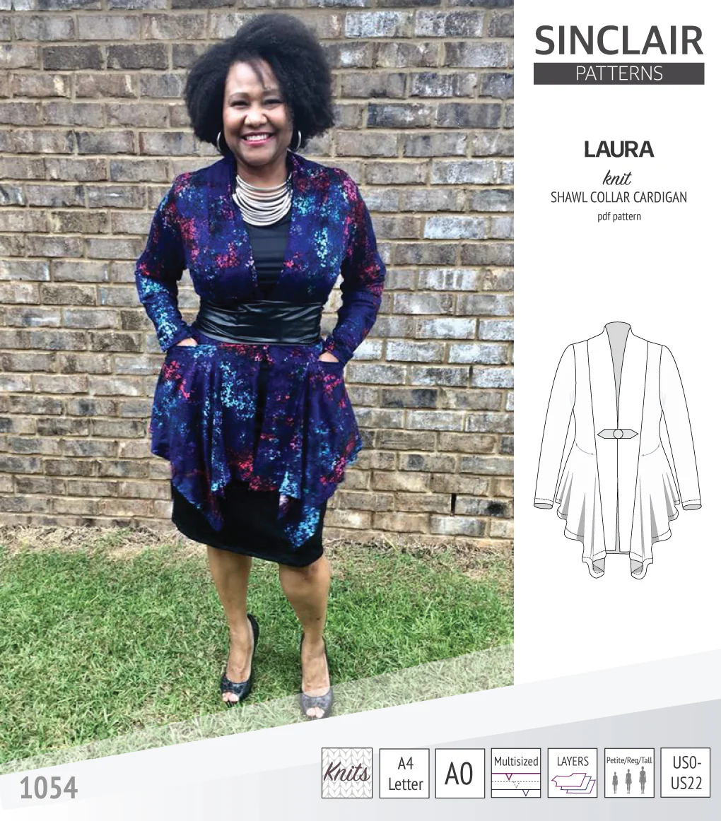 Laura relaxed fit shawl collar cardigan (PDF) - Image 7