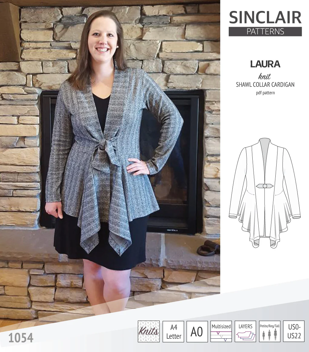 Laura relaxed fit shawl collar cardigan (PDF) - Image 9