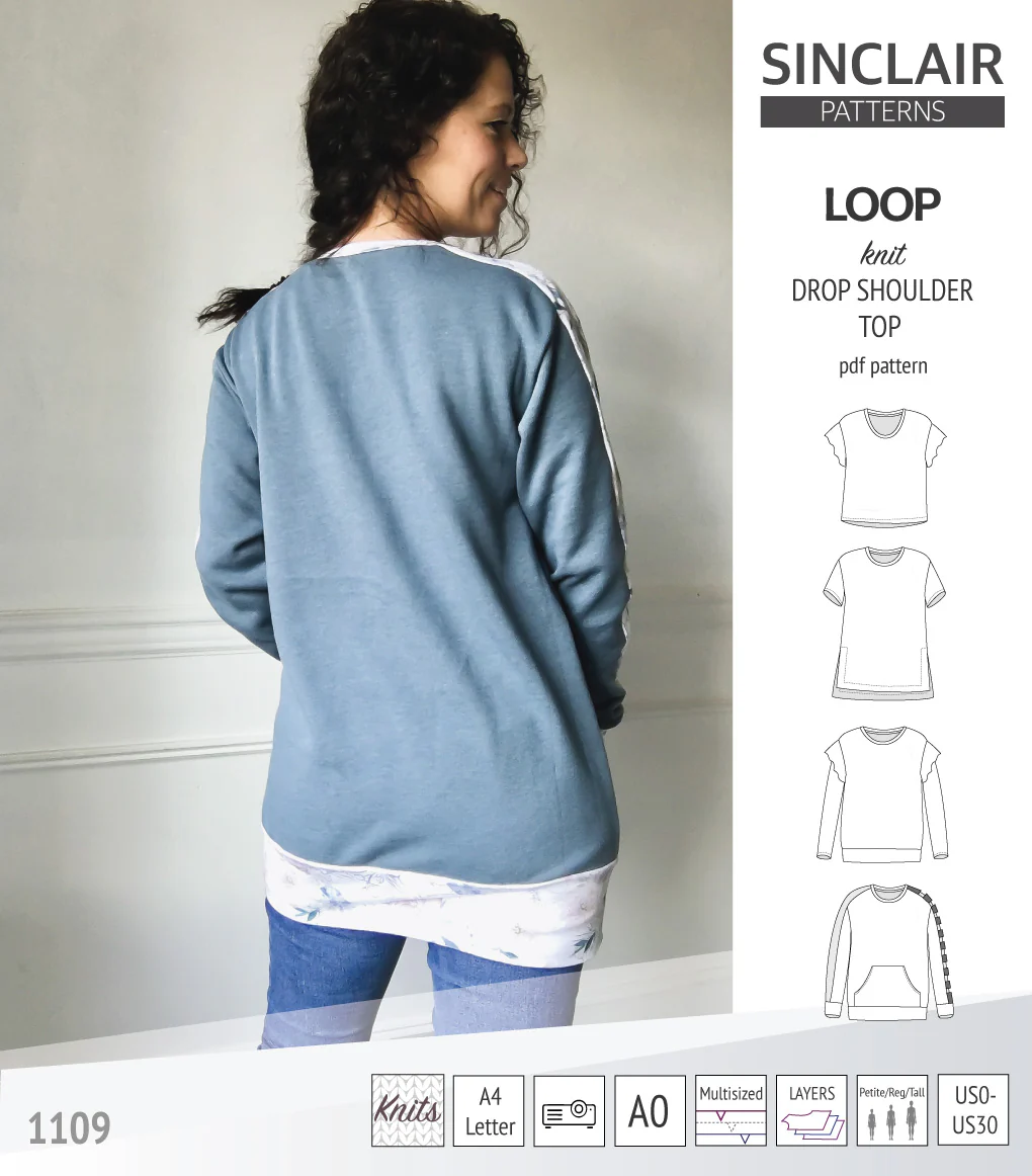 Loop drop shoulder knit top (PDF) - Image 12