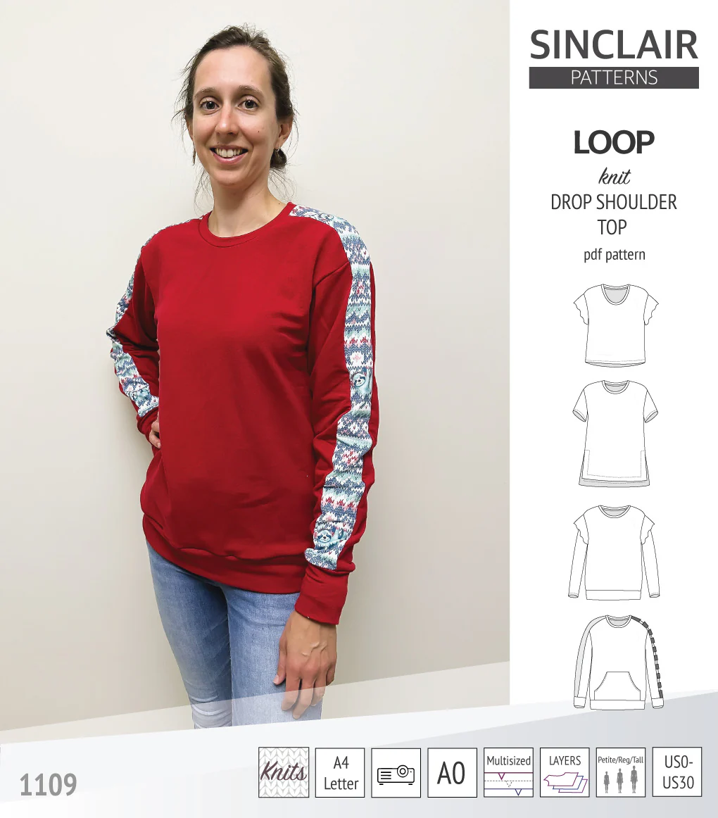 Loop drop shoulder knit top (PDF) - Image 24