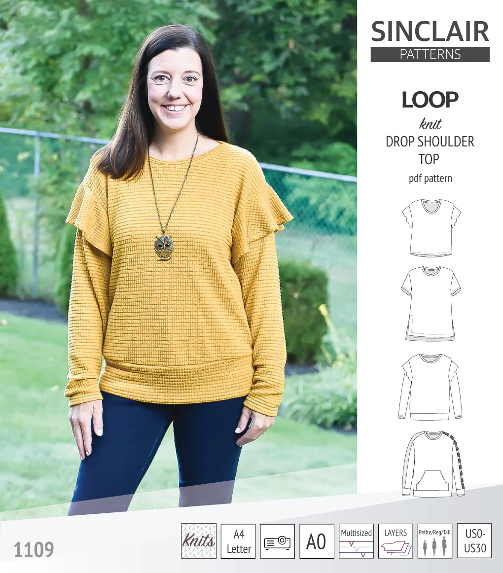 Loop drop shoulder knit top (PDF) - Image 25
