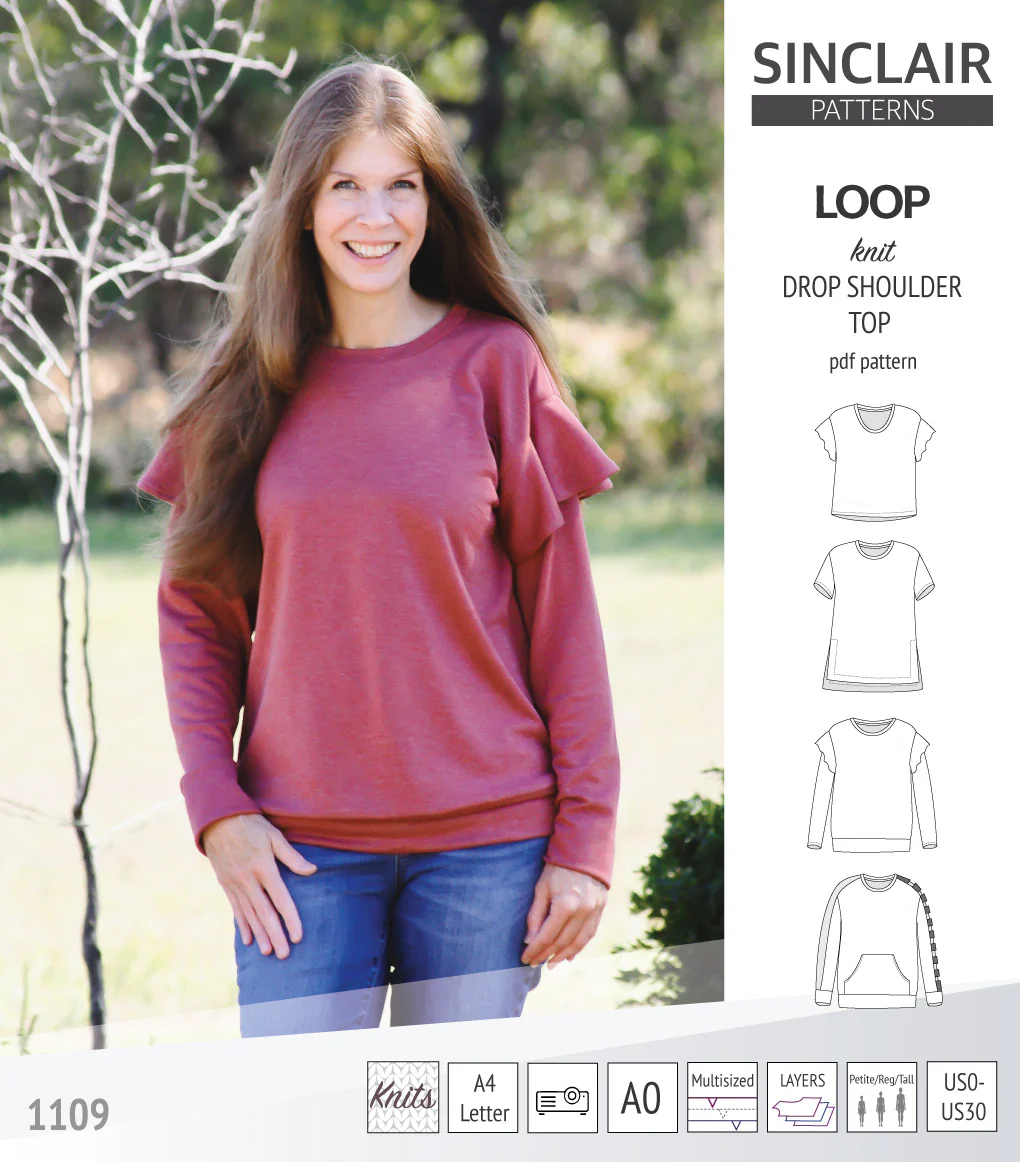 Loop drop shoulder knit top (PDF) - Image 27