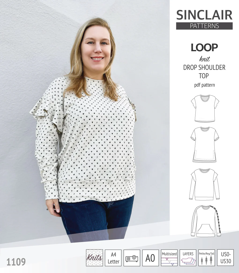 Loop drop shoulder knit top (PDF) - Image 28