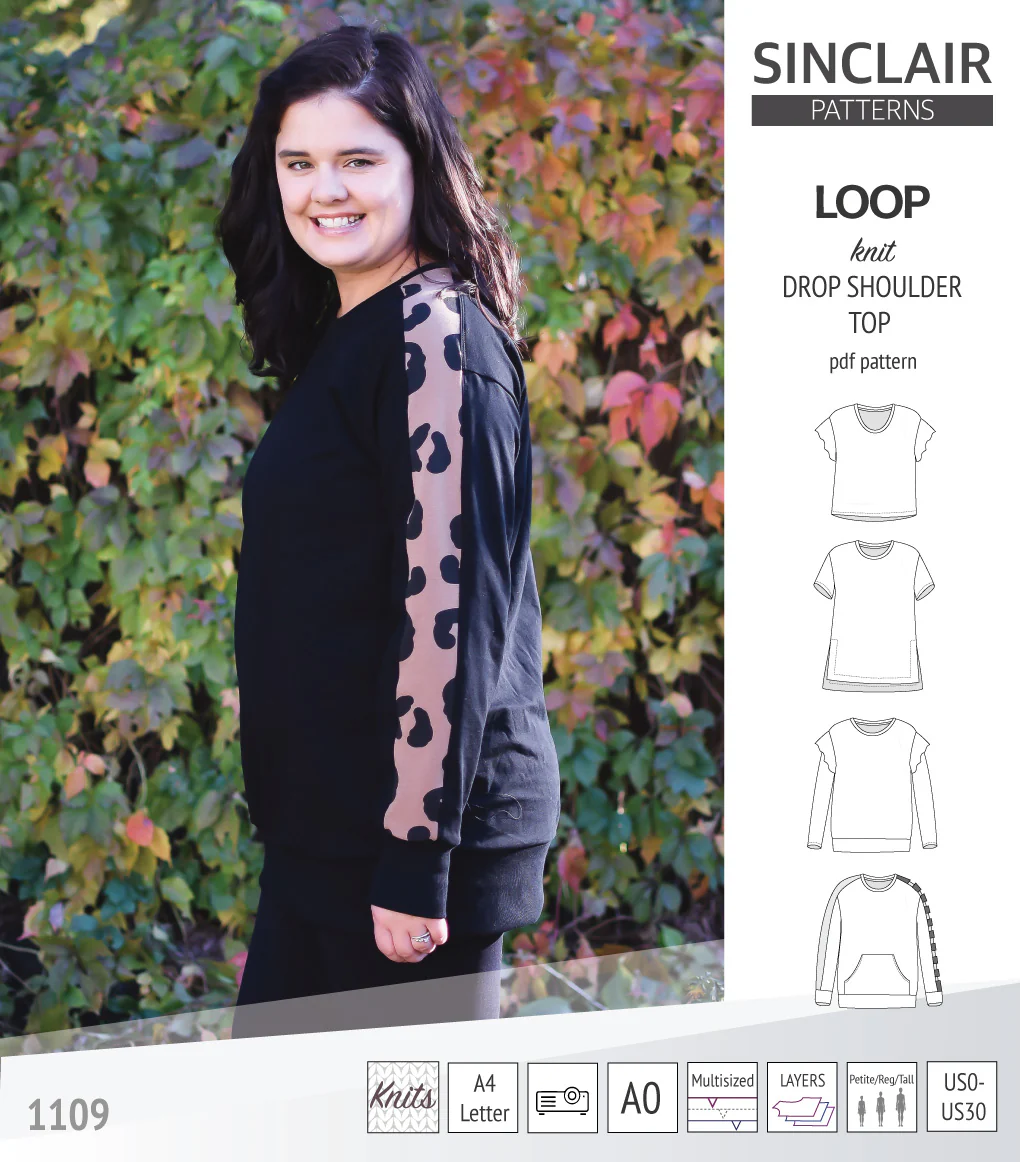 Loop drop shoulder knit top (PDF) - Image 3