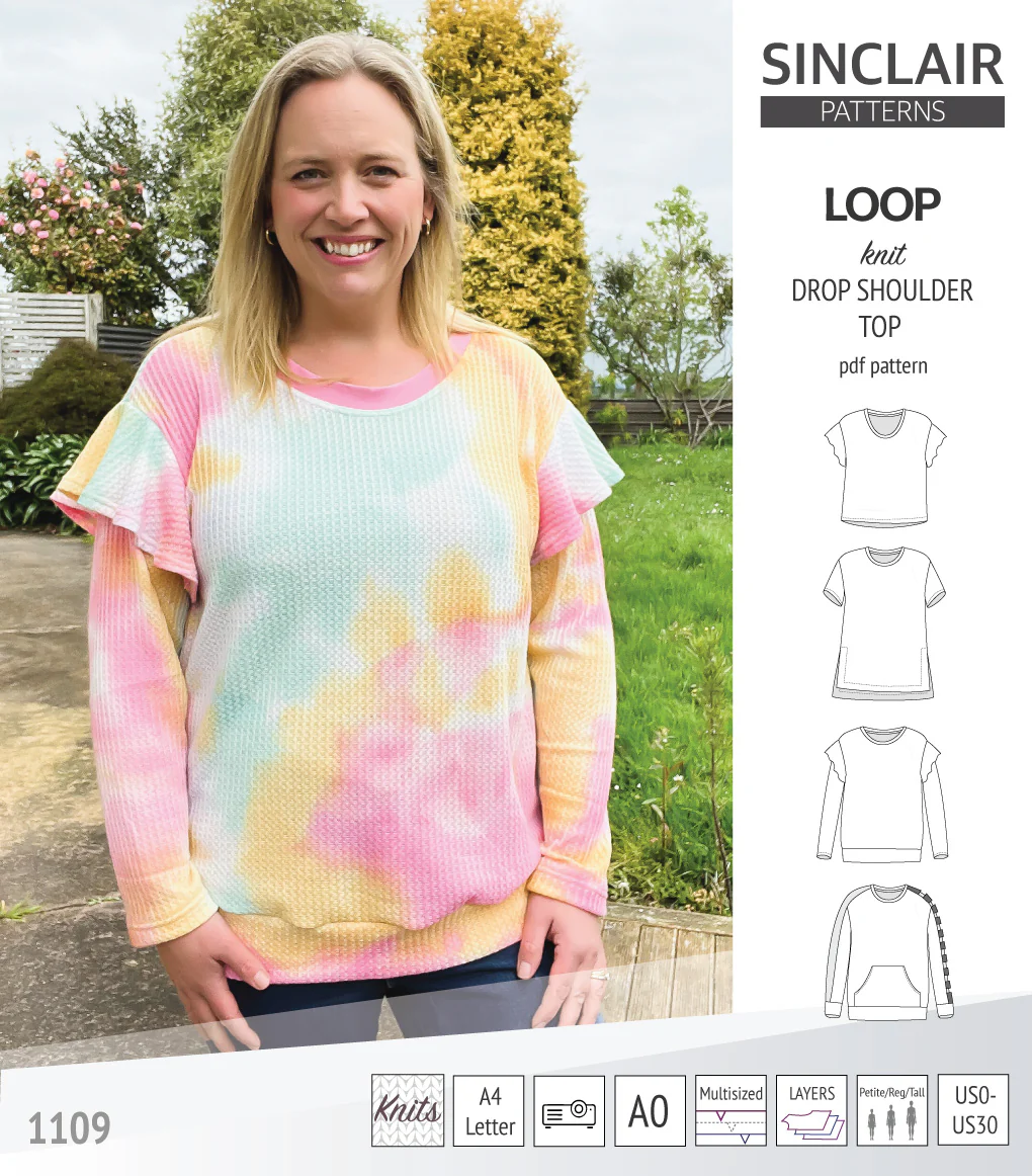 Loop drop shoulder knit top (PDF) - Image 30