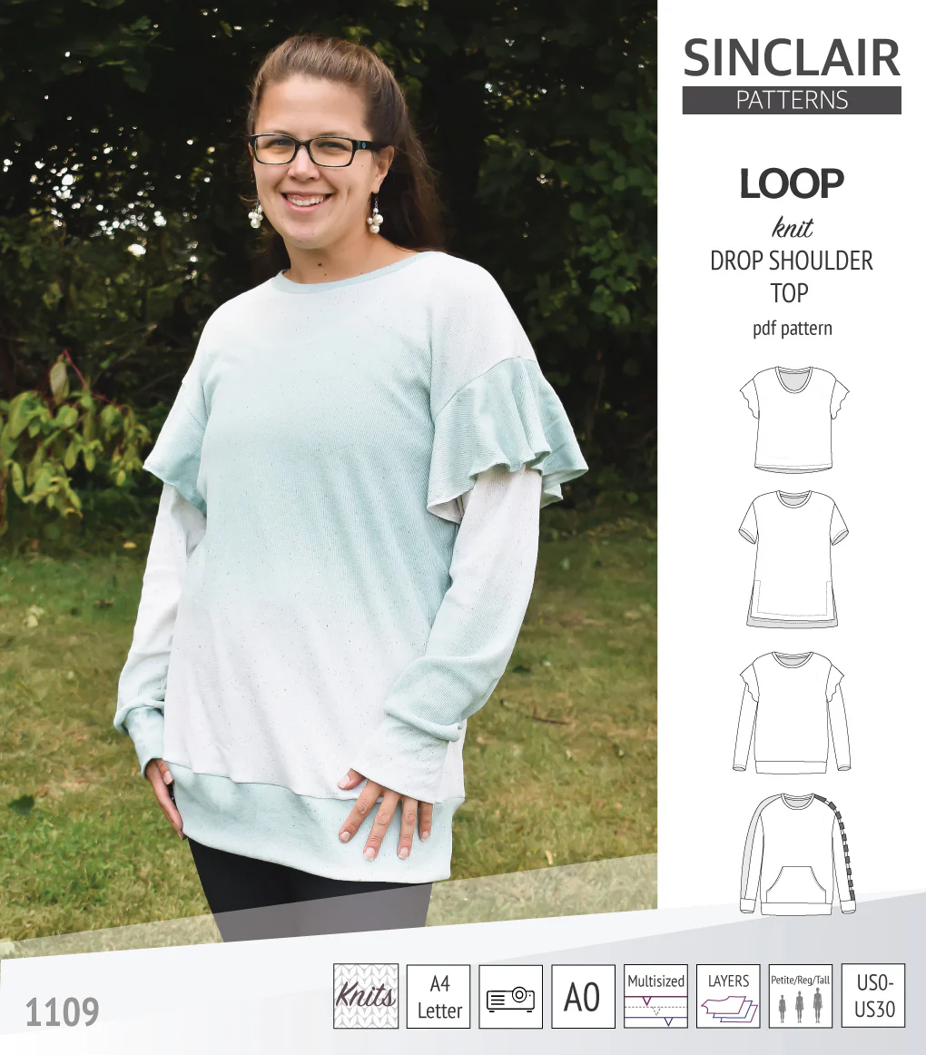 Loop drop shoulder knit top (PDF) - Image 31