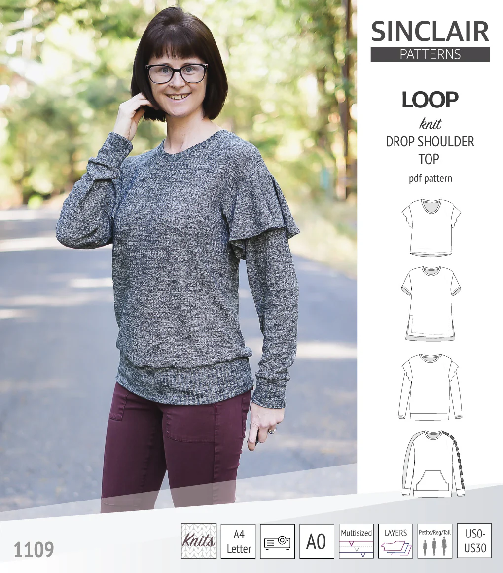 Loop drop shoulder knit top (PDF) - Image 32