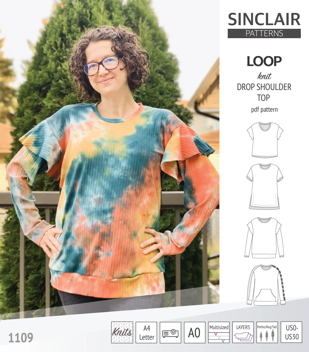 Loop drop shoulder knit top (PDF) - Image 33