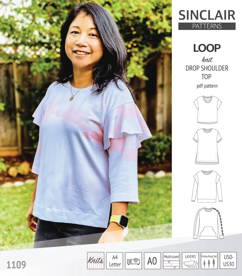 Loop drop shoulder knit top (PDF) - Image 34