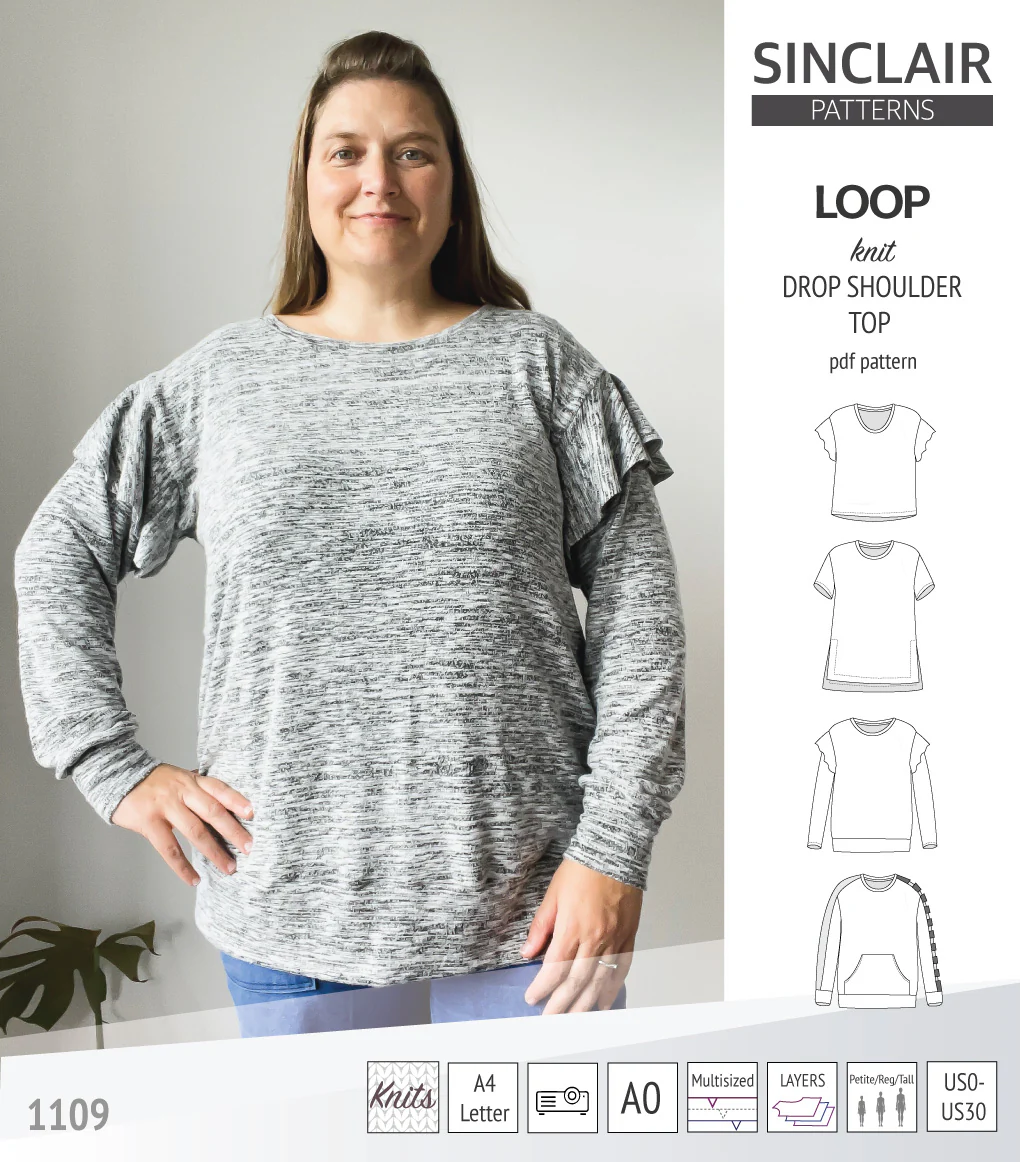 Loop drop shoulder knit top (PDF) - Image 35