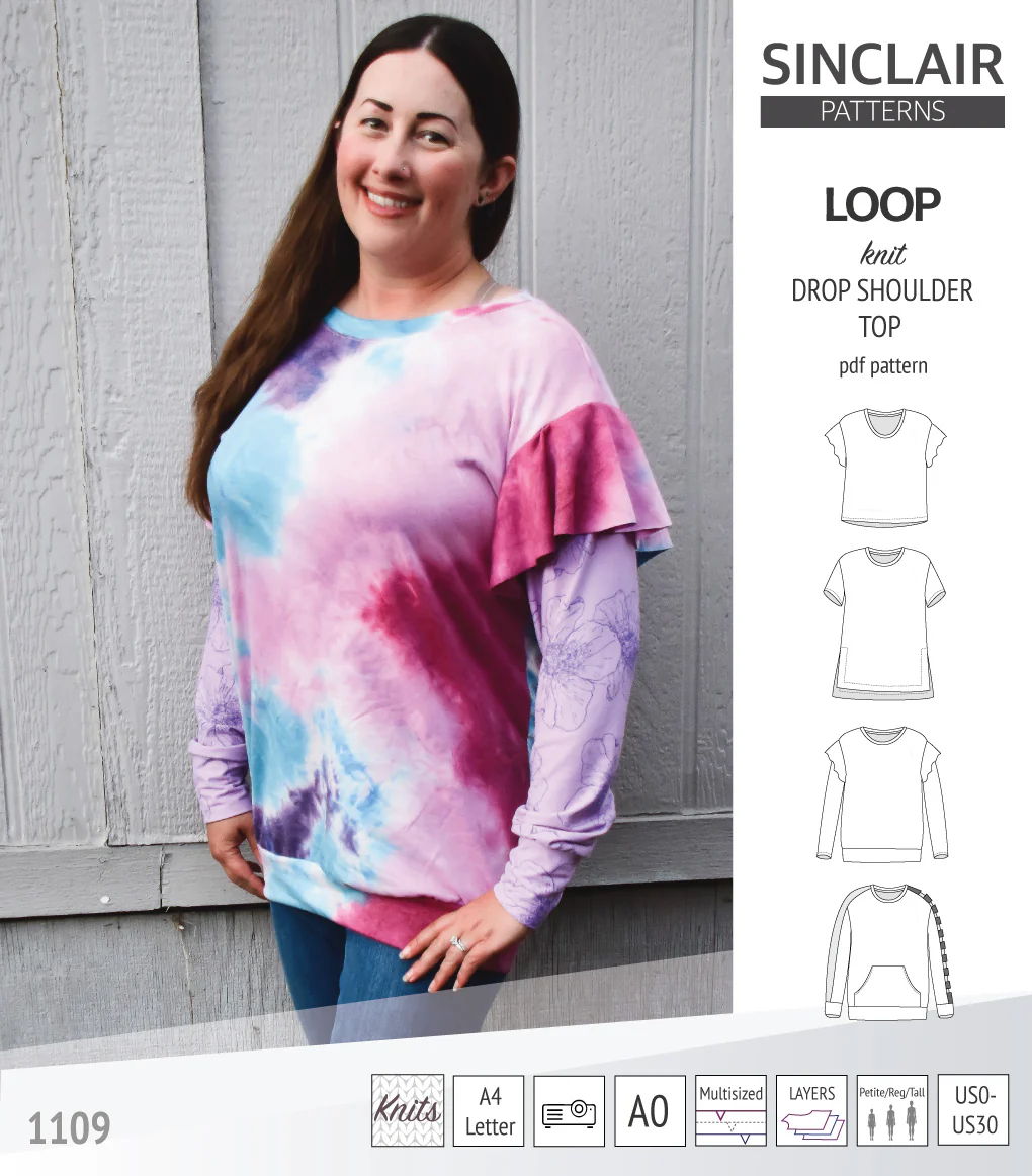 Loop drop shoulder knit top (PDF) - Image 36