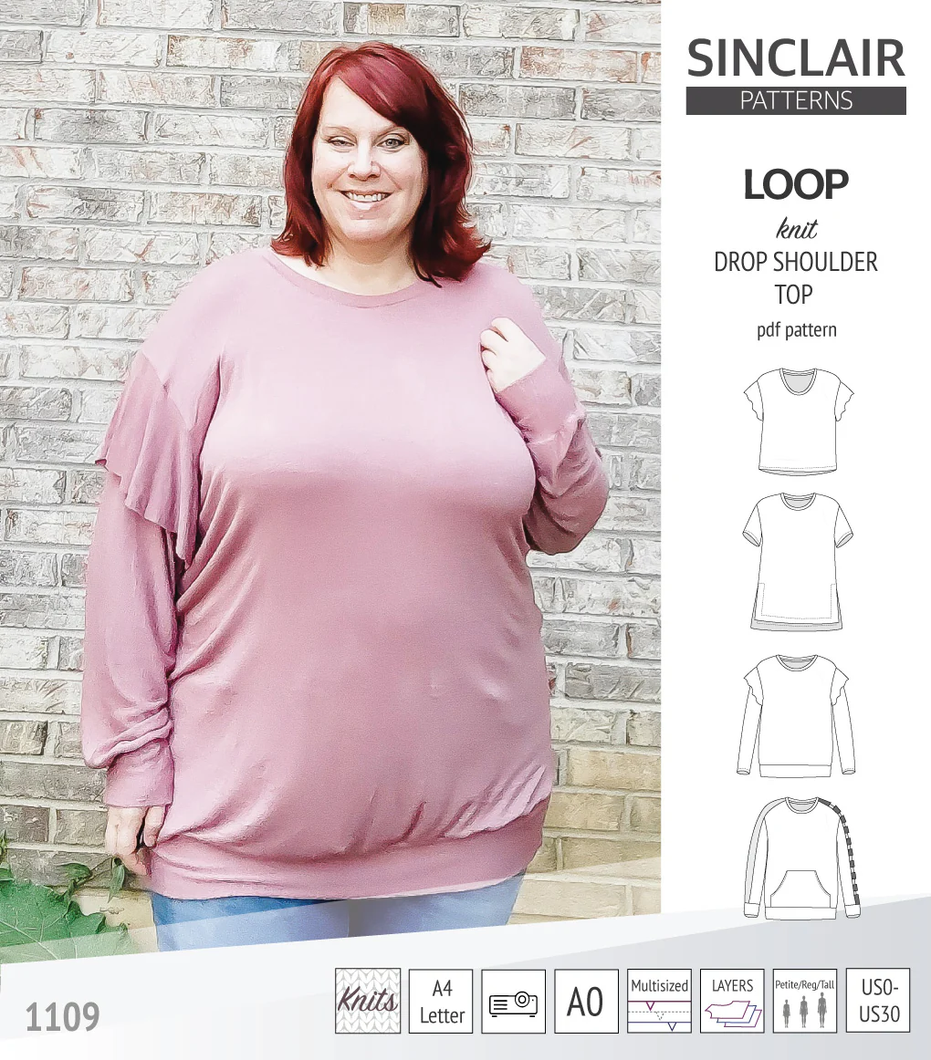 Loop drop shoulder knit top (PDF) - Image 37