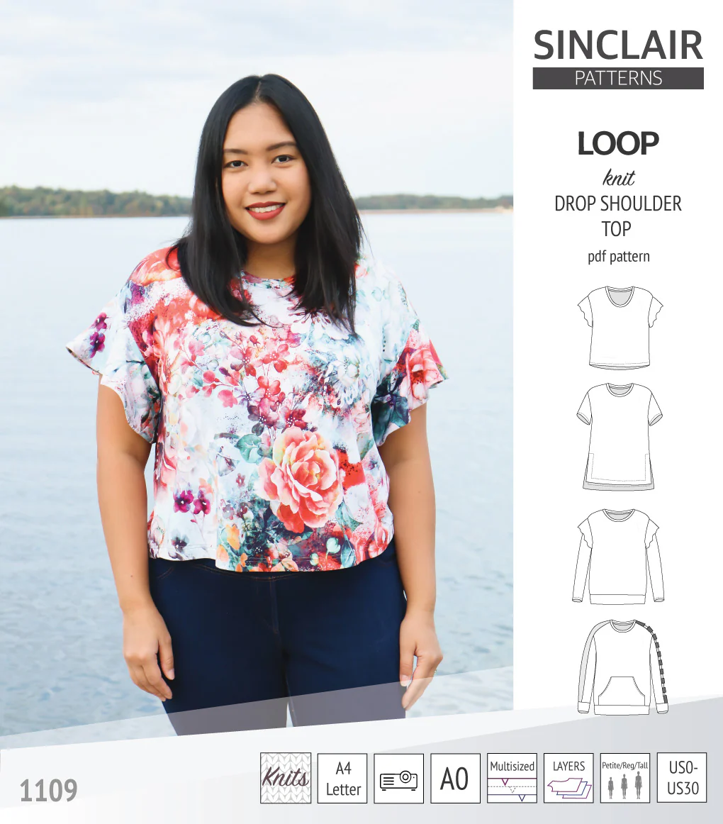 Loop drop shoulder knit top (PDF) - Image 38