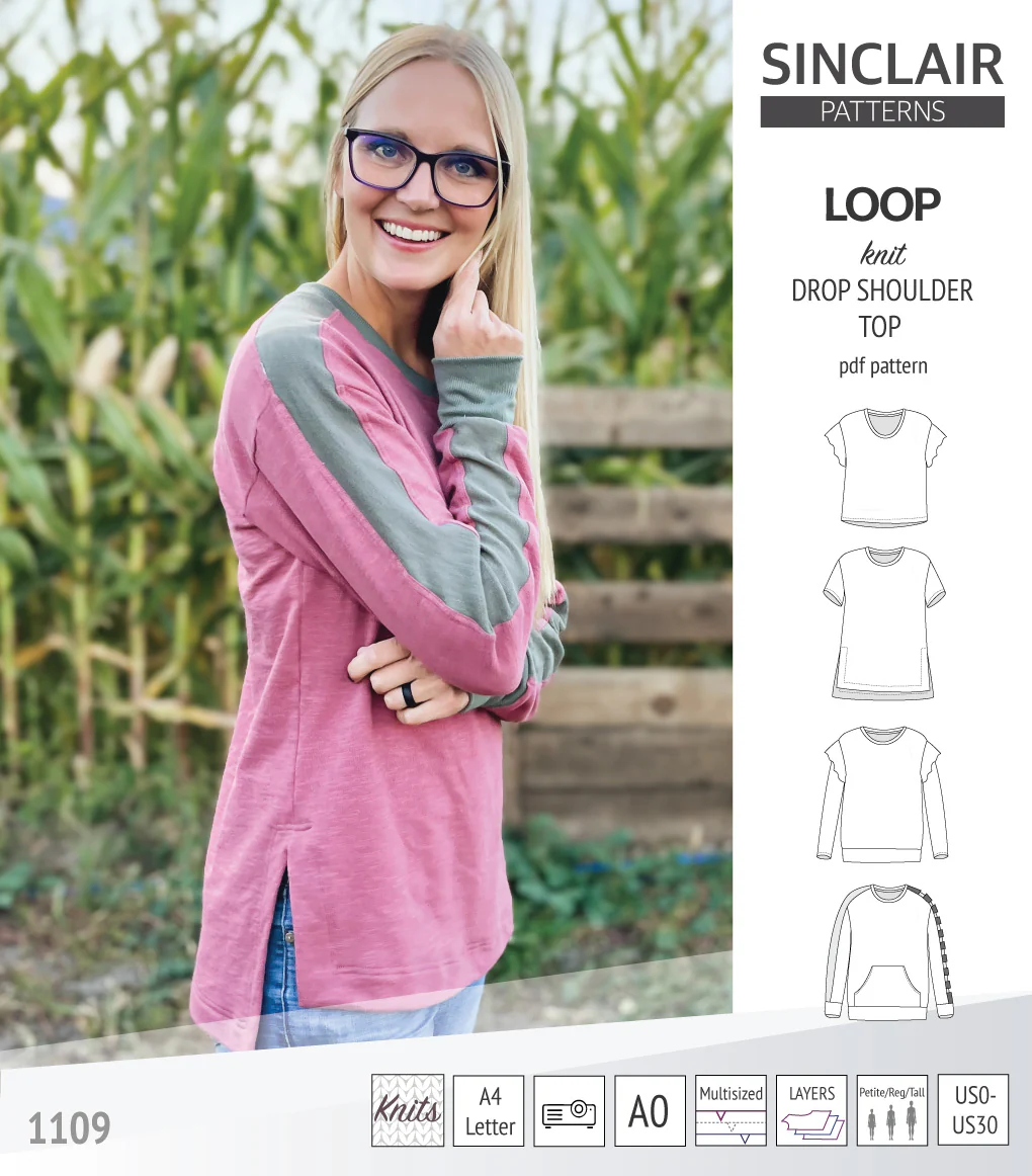 Loop drop shoulder knit top (PDF) - Image 4