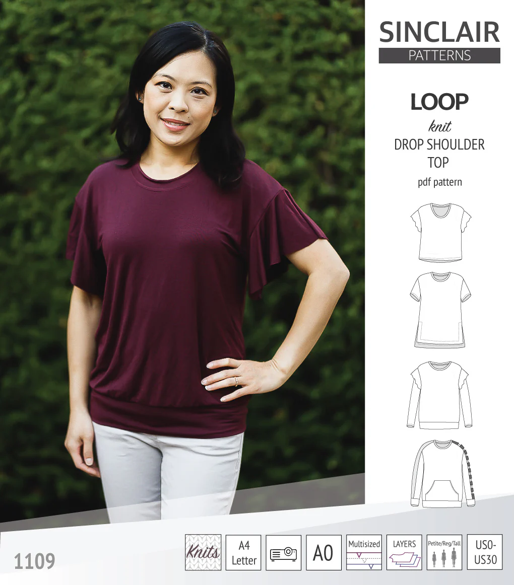 Loop drop shoulder knit top (PDF) - Image 40
