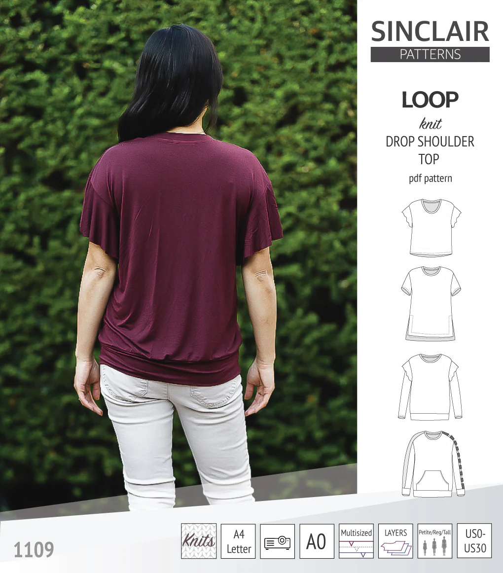 Loop drop shoulder knit top (PDF) - Image 41