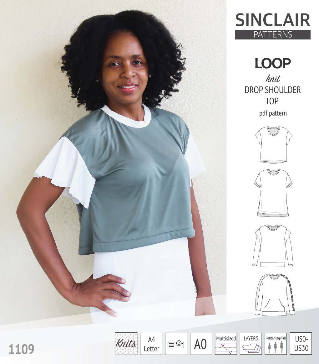 Loop drop shoulder knit top (PDF) - Image 42