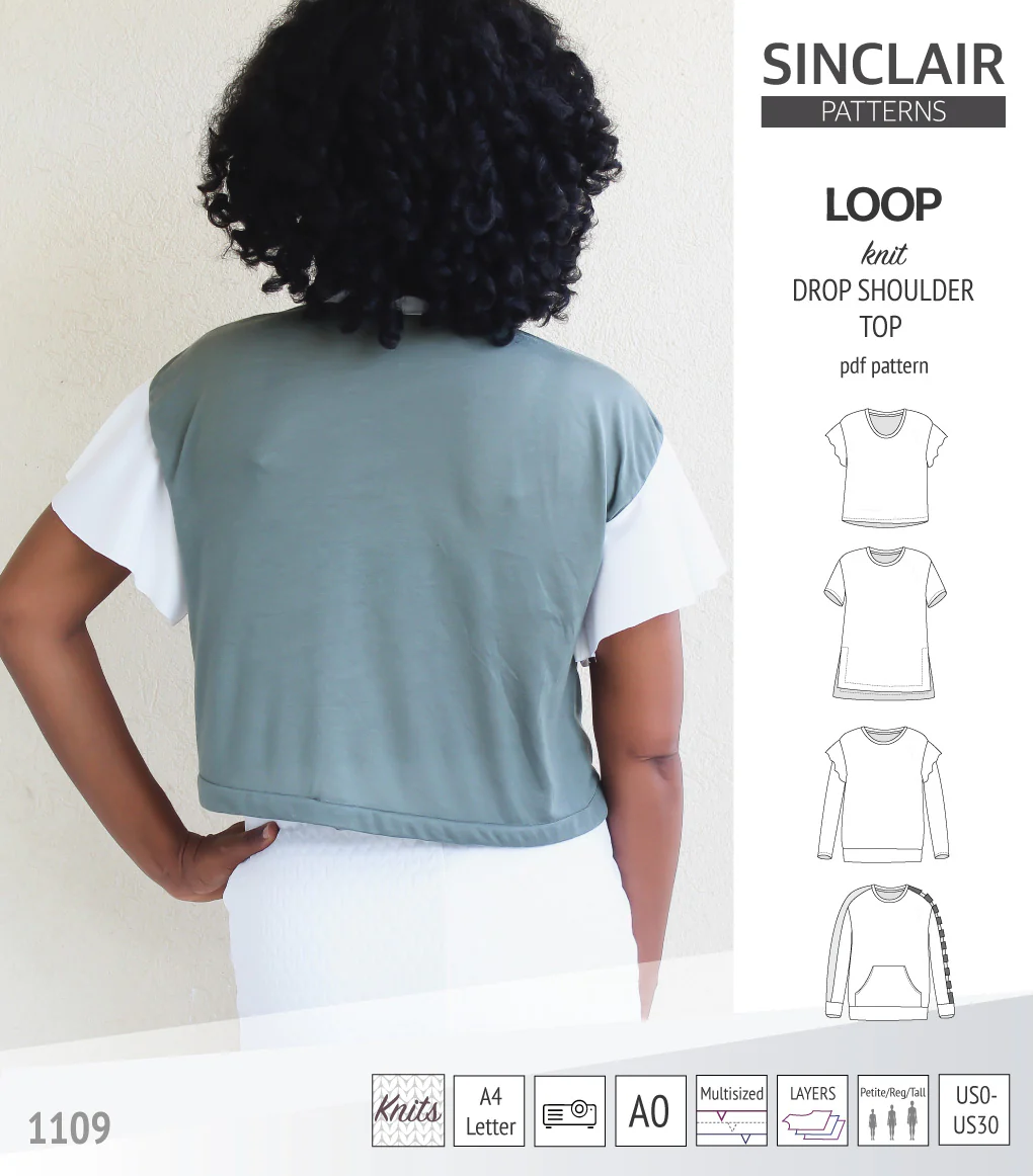 Loop drop shoulder knit top (PDF) - Image 43