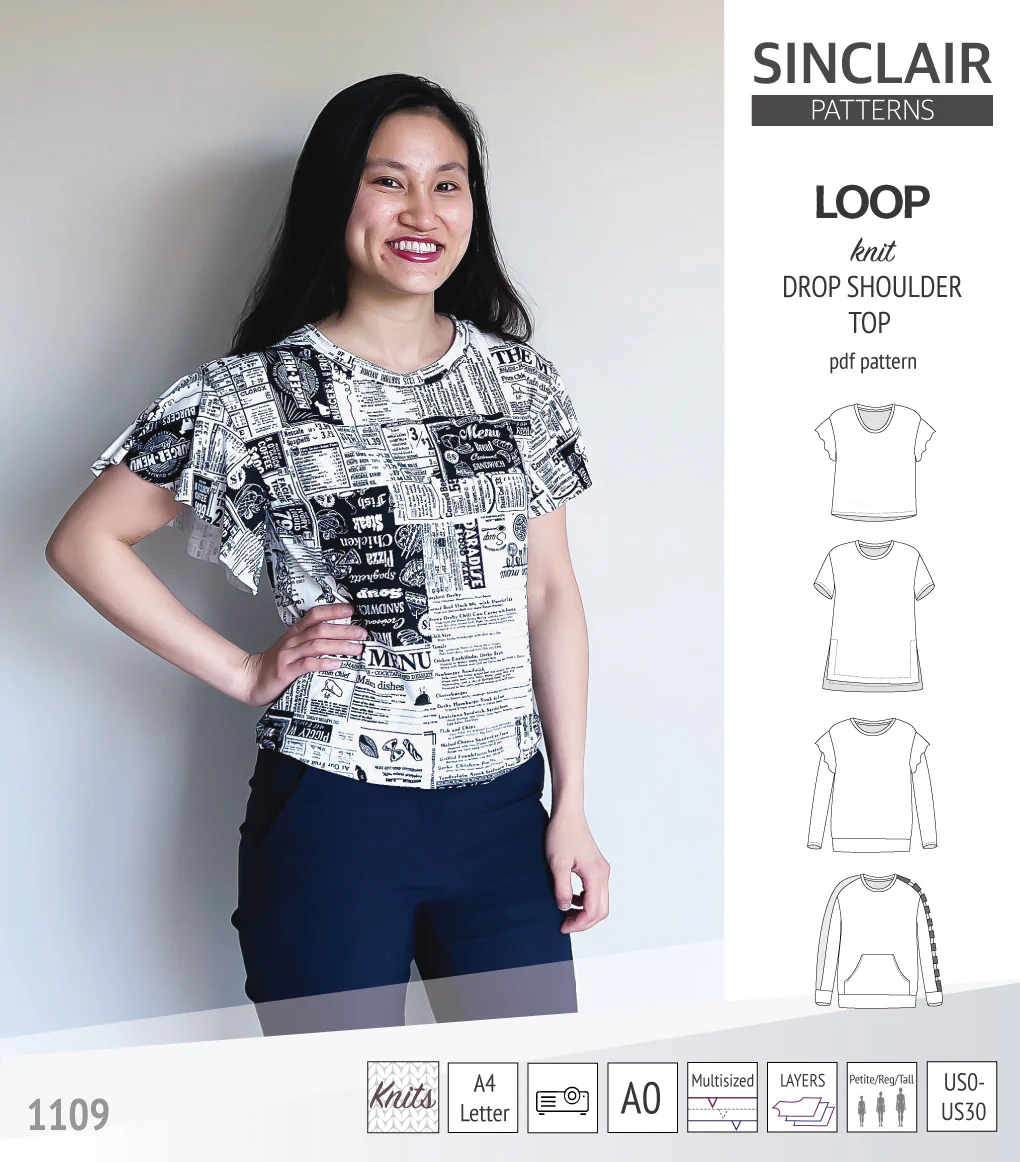 Loop drop shoulder knit top (PDF) - Image 44