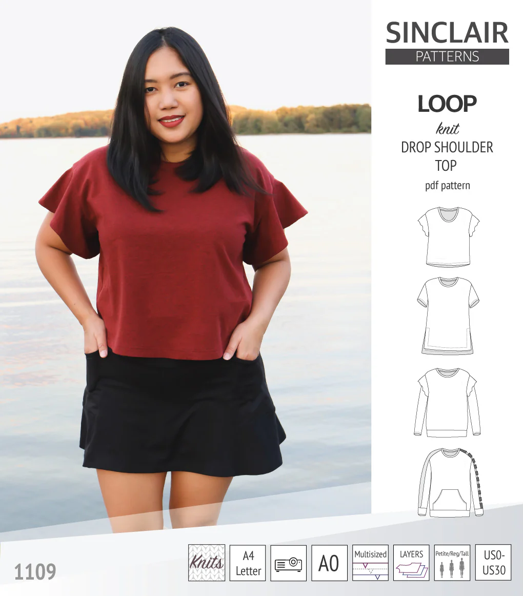 Loop drop shoulder knit top (PDF) - Image 45
