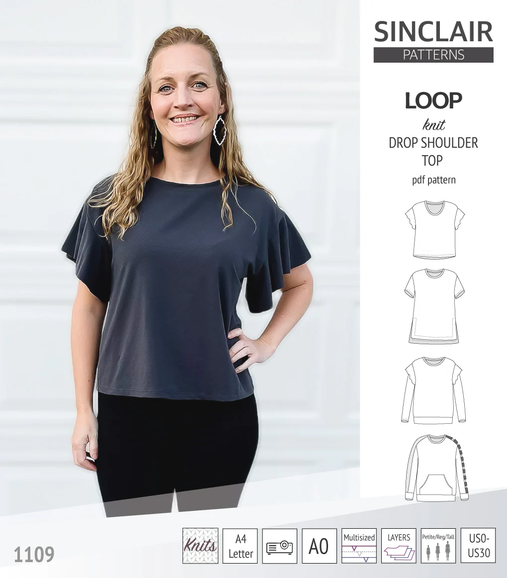 Loop drop shoulder knit top (PDF) - Image 46