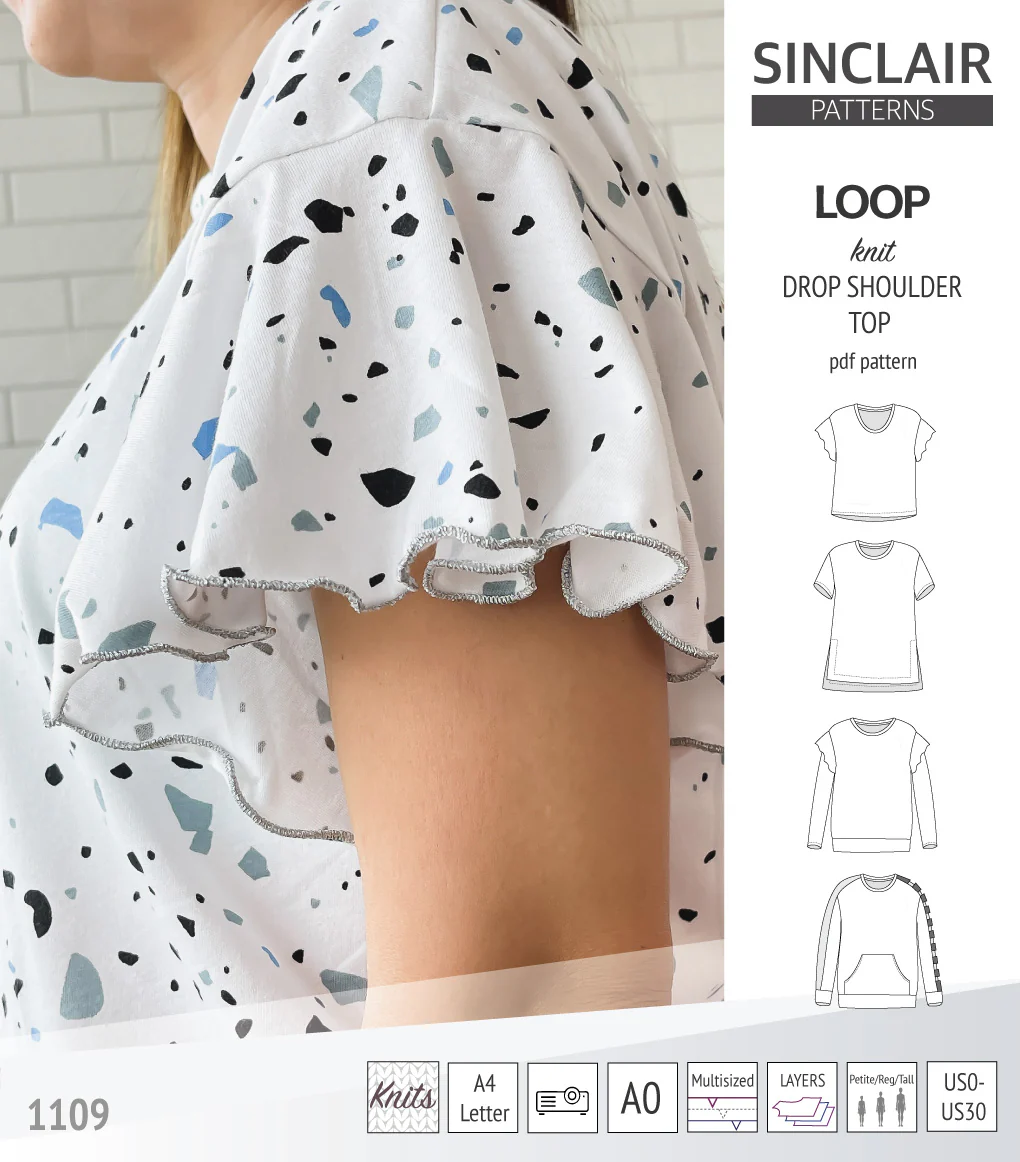 Loop drop shoulder knit top (PDF) - Image 48