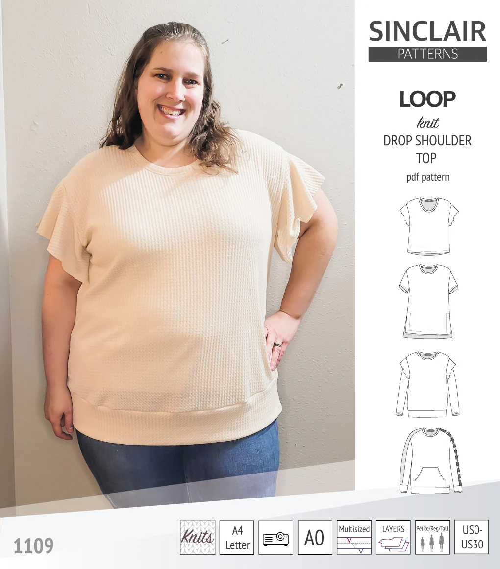 Loop drop shoulder knit top (PDF) - Image 49