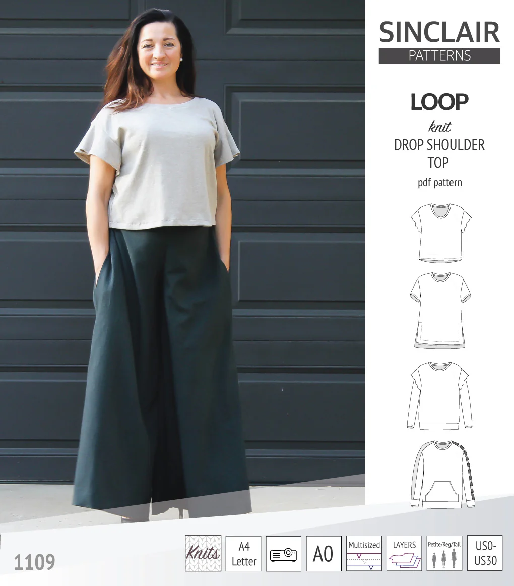Loop drop shoulder knit top (PDF) - Image 50