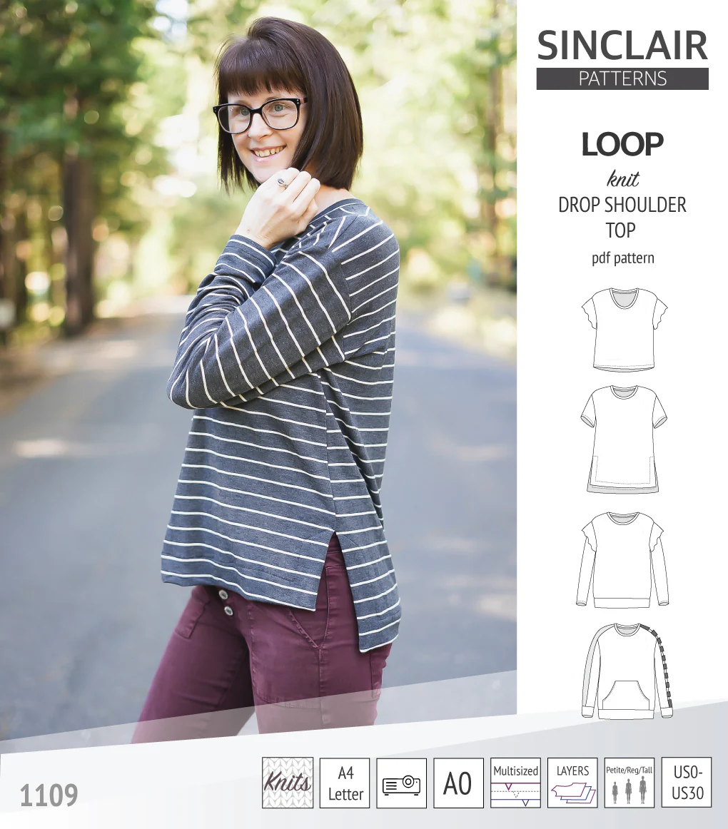 Loop drop shoulder knit top (PDF) - Image 51