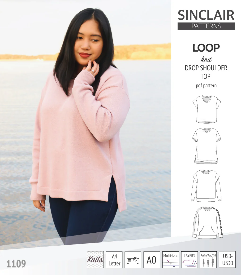 Loop drop shoulder knit top (PDF) - Image 52