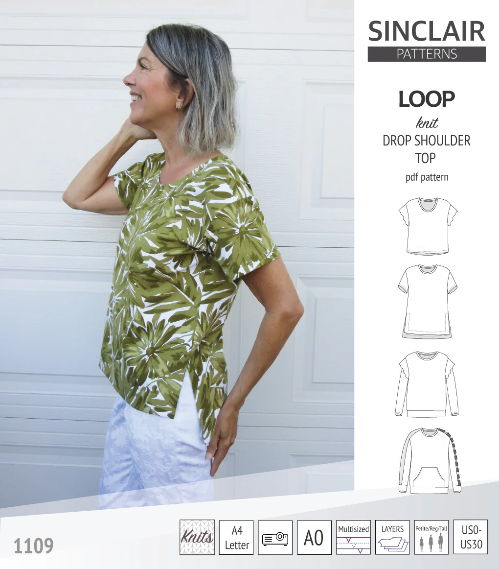 Loop drop shoulder knit top (PDF) - Image 53