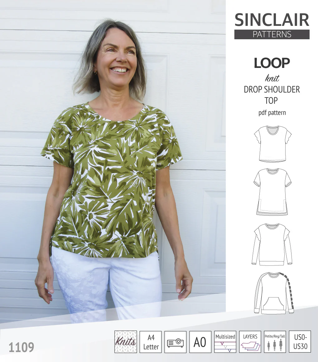 Loop drop shoulder knit top (PDF) - Image 54