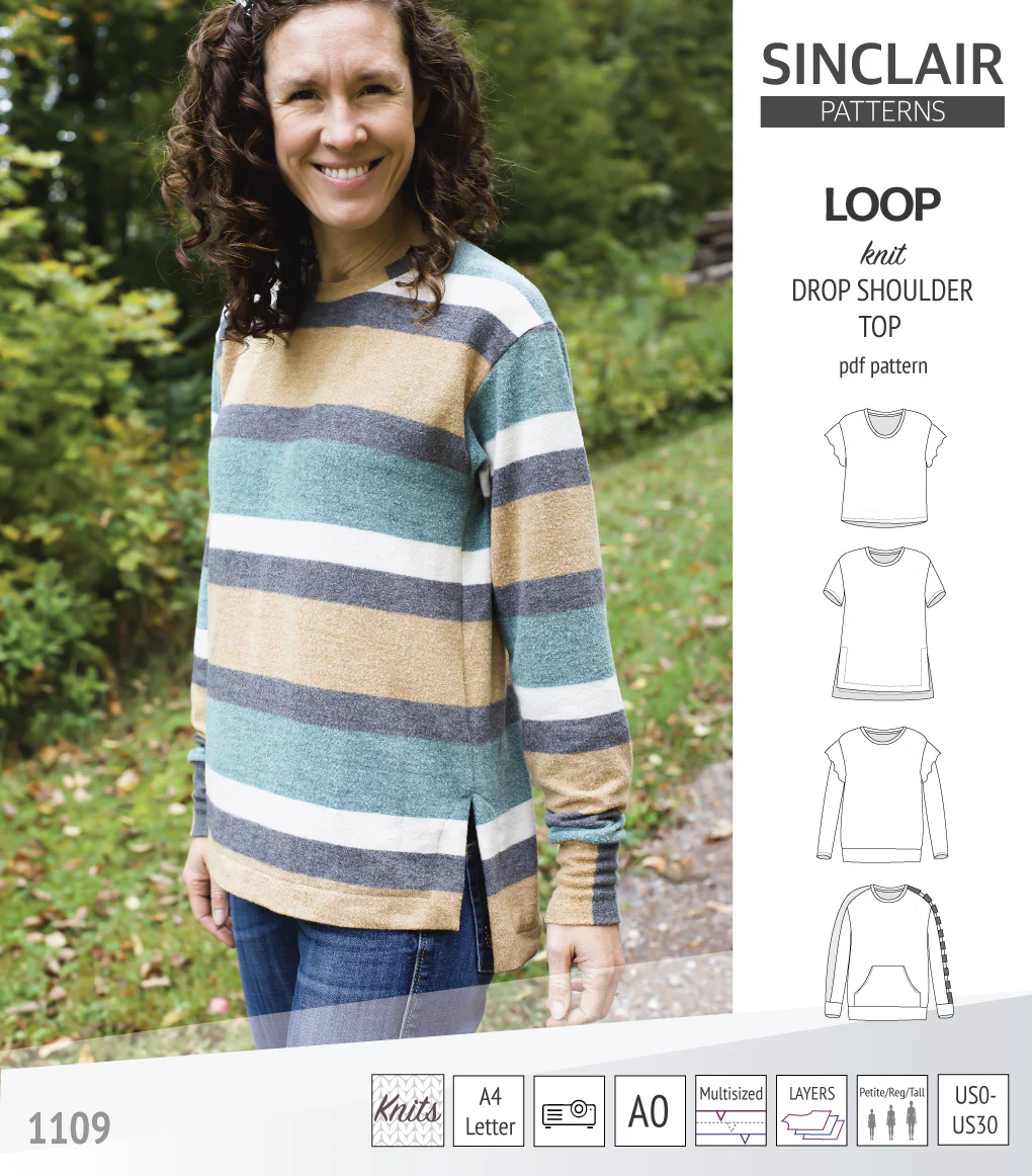 Loop drop shoulder knit top (PDF) - Image 57