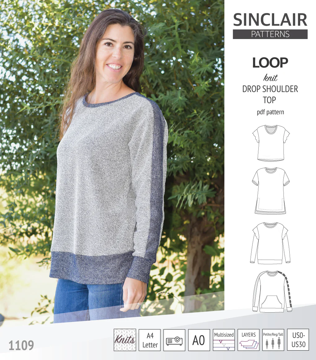 Loop drop shoulder knit top (PDF) - Image 6