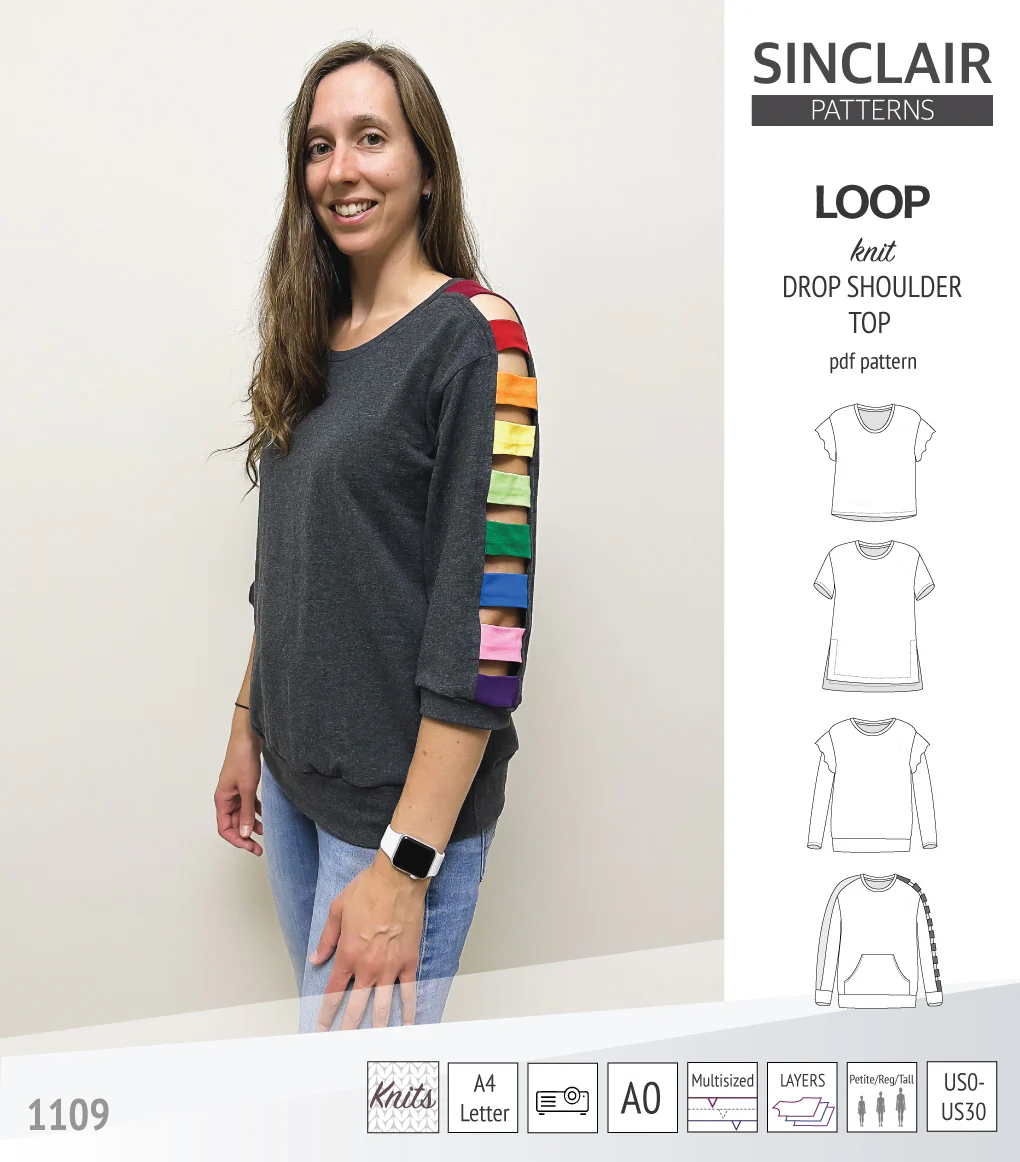 Loop drop shoulder knit top (PDF) - Image 61