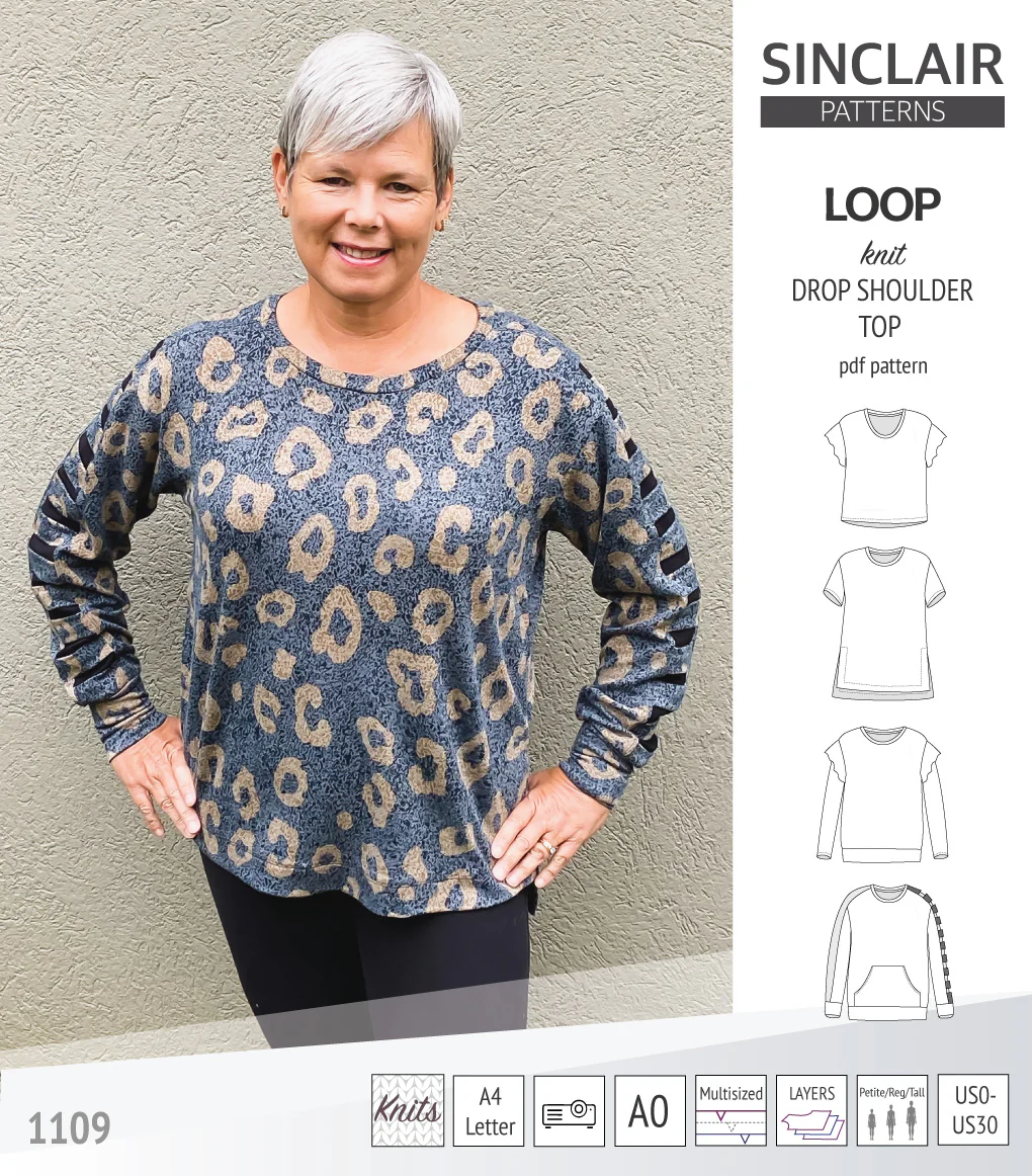 Loop drop shoulder knit top (PDF) - Image 62