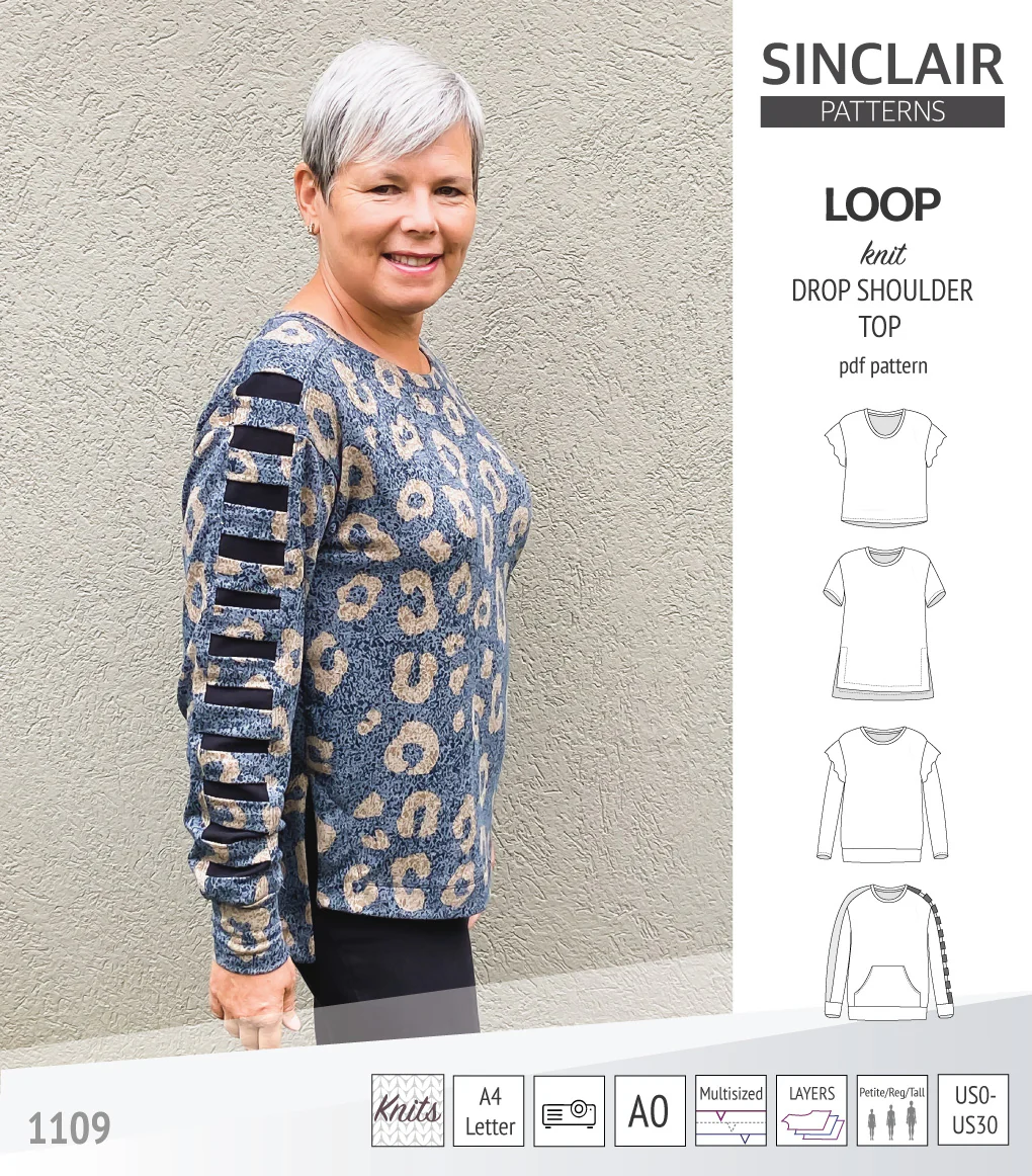 Loop drop shoulder knit top (PDF) - Image 63