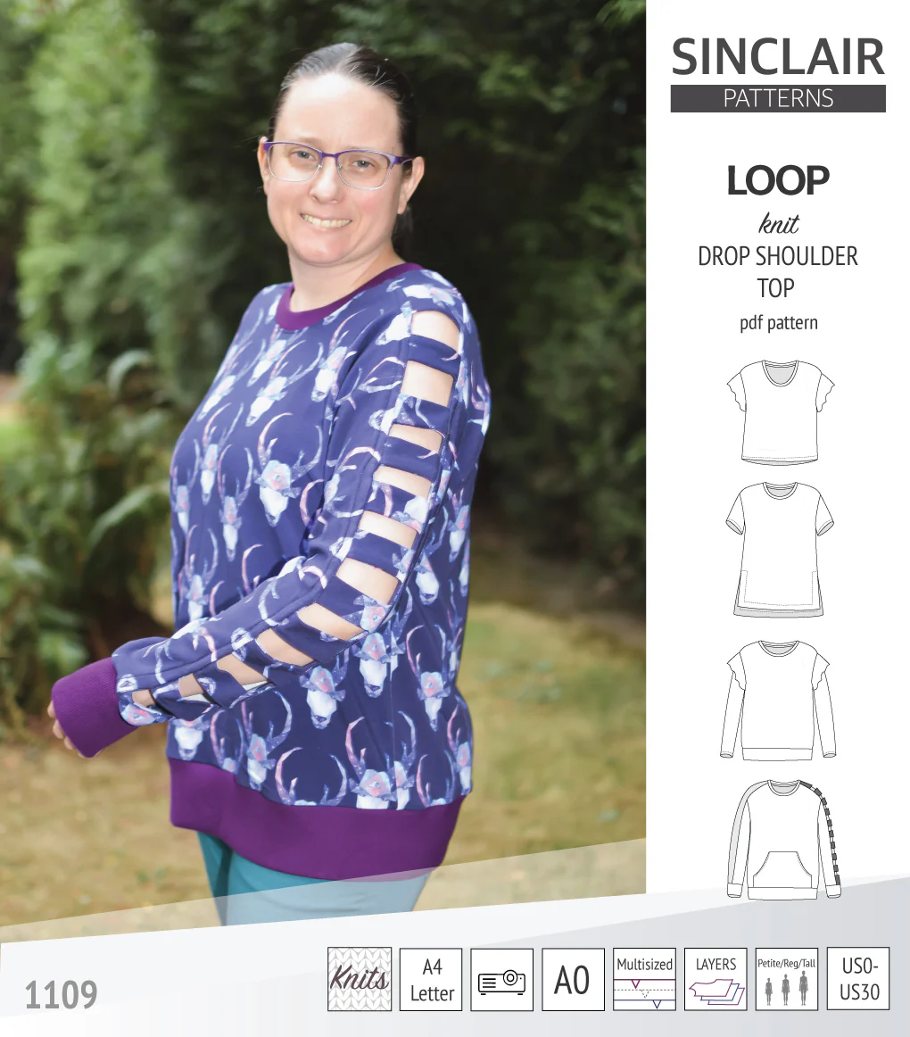 Loop drop shoulder knit top (PDF) - Image 64