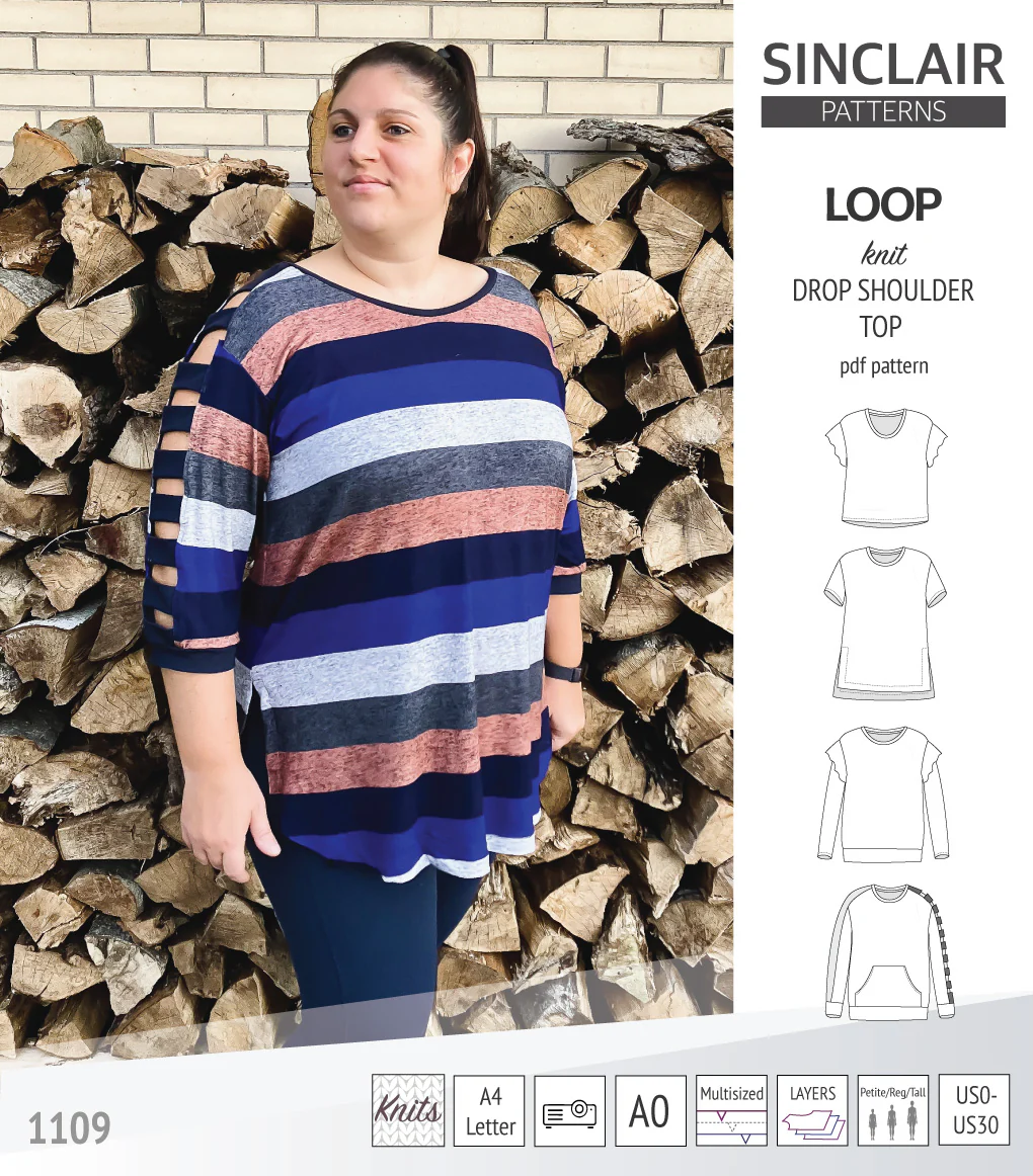 Loop drop shoulder knit top (PDF) - Image 65