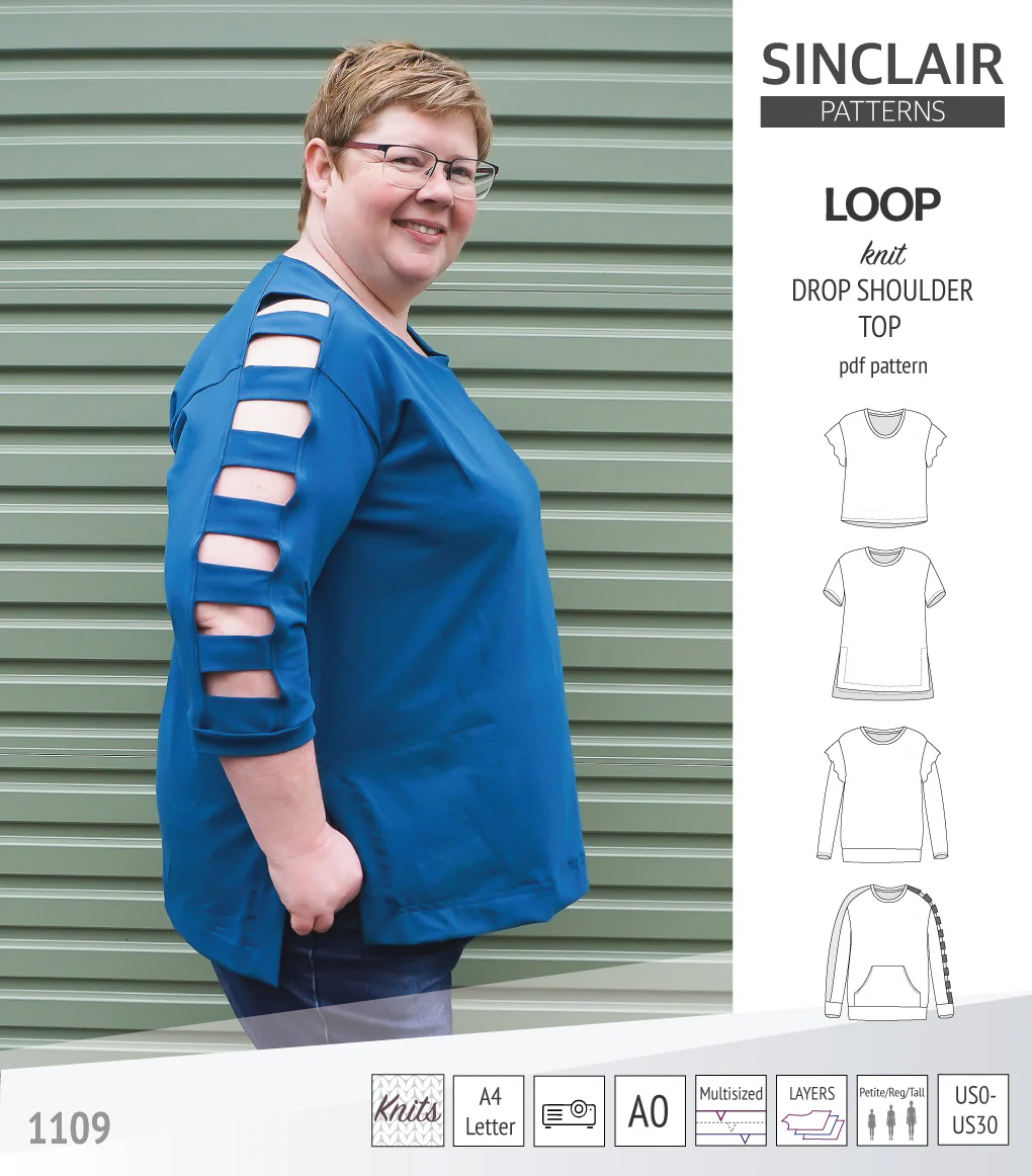 Loop drop shoulder knit top (PDF) - Image 66