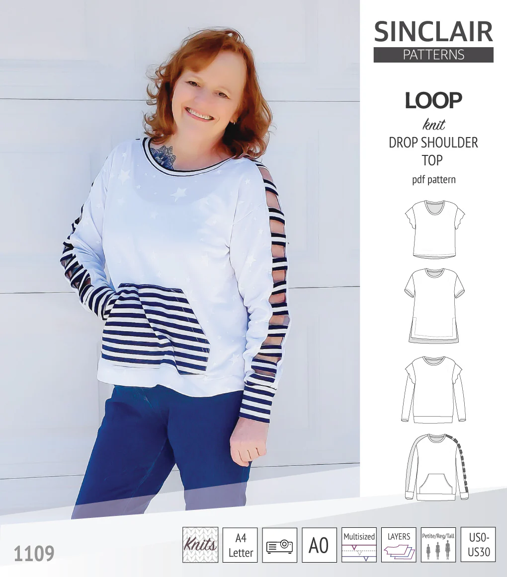 Loop drop shoulder knit top (PDF) - Image 67