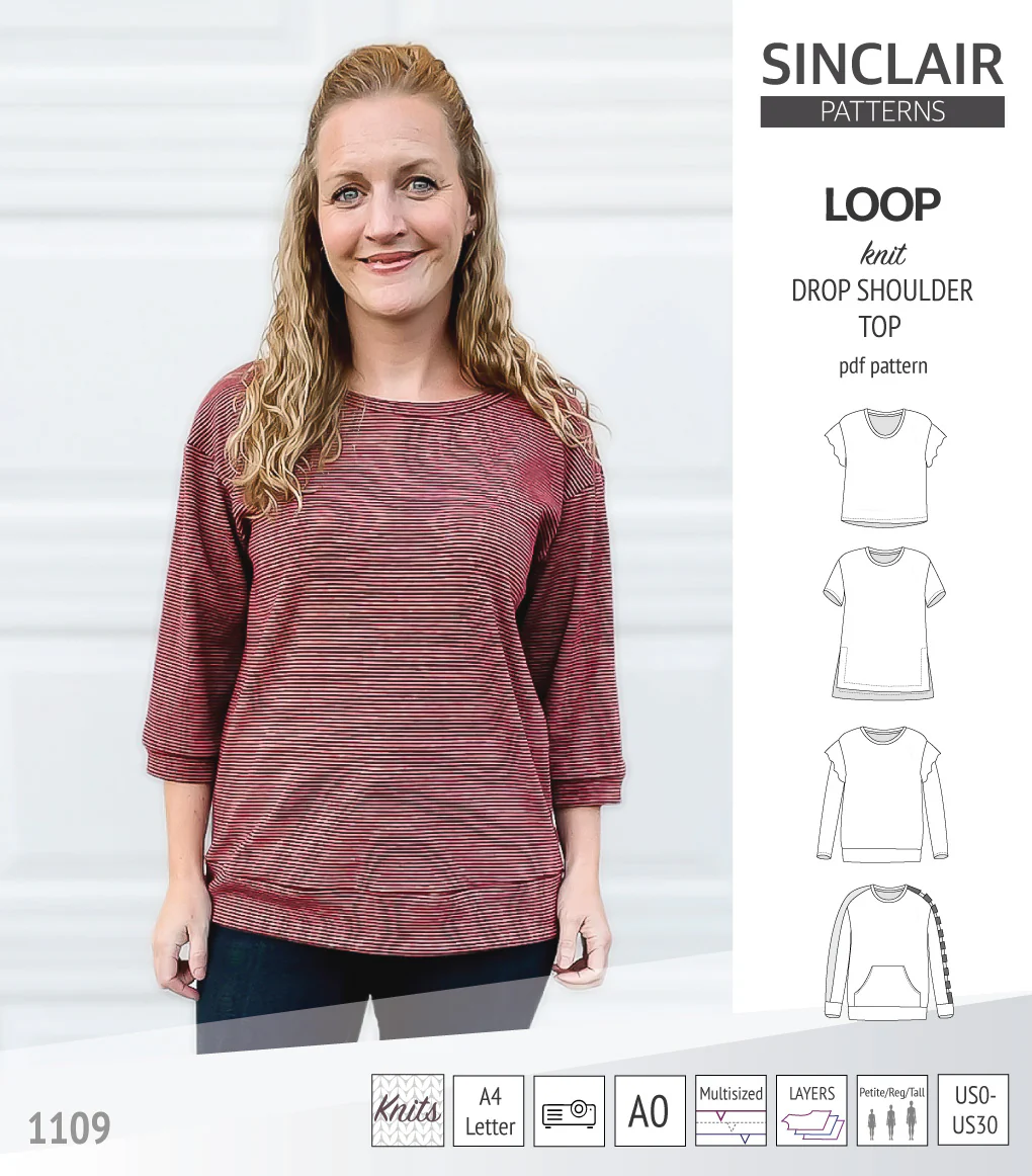 Loop drop shoulder knit top (PDF) - Image 68