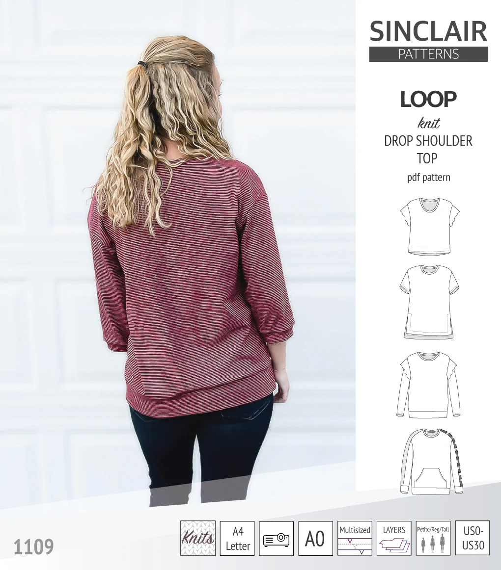 Loop drop shoulder knit top (PDF) - Image 69