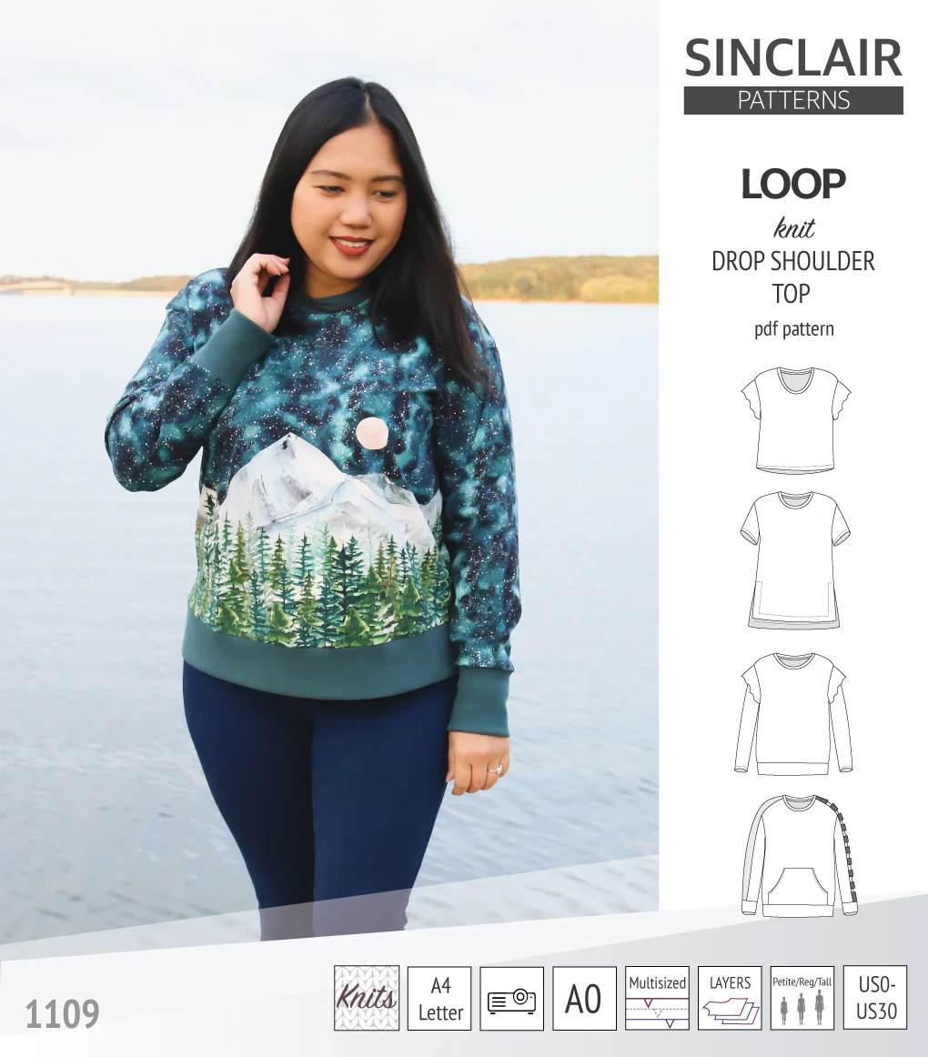 Loop drop shoulder knit top (PDF) - Image 70