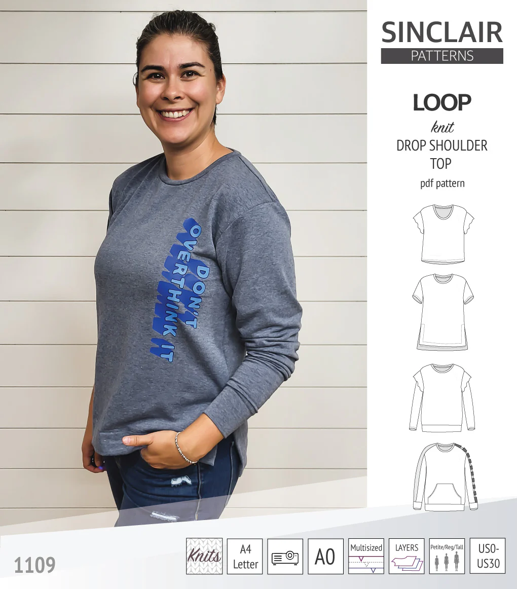 Loop drop shoulder knit top (PDF) - Image 71