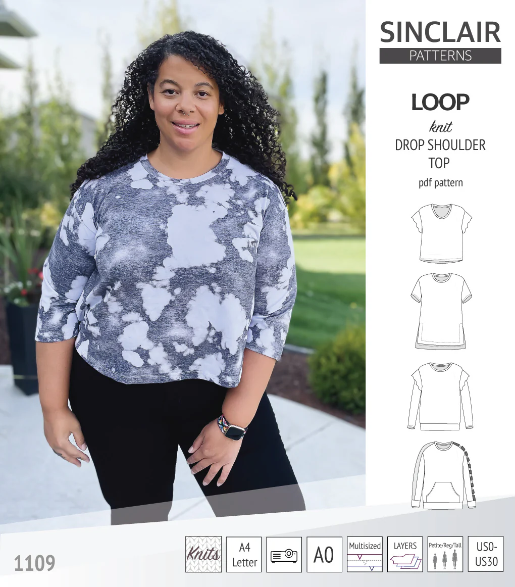 Loop drop shoulder knit top (PDF) - Image 72