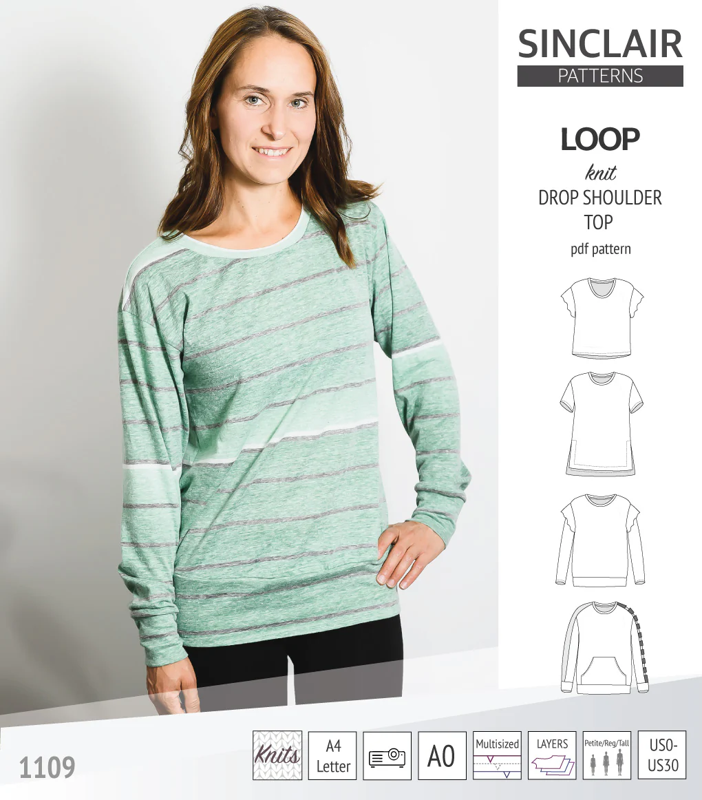 Loop drop shoulder knit top (PDF) - Image 73