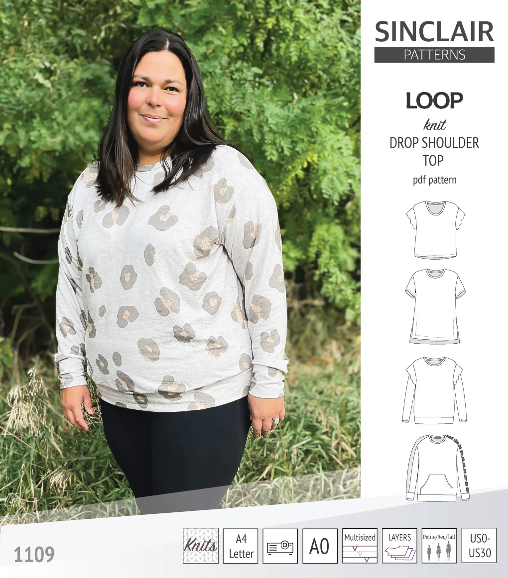 Loop drop shoulder knit top (PDF) - Image 74